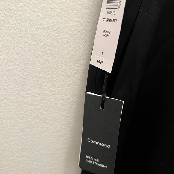 Aritzia BNWT Command Pant Satin - Size 8 Black - Picture 2 of 3